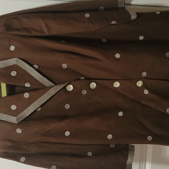 Coldwater Creek - Fall polka dot linen top, Size: 18 W, - Picture 1 of 3